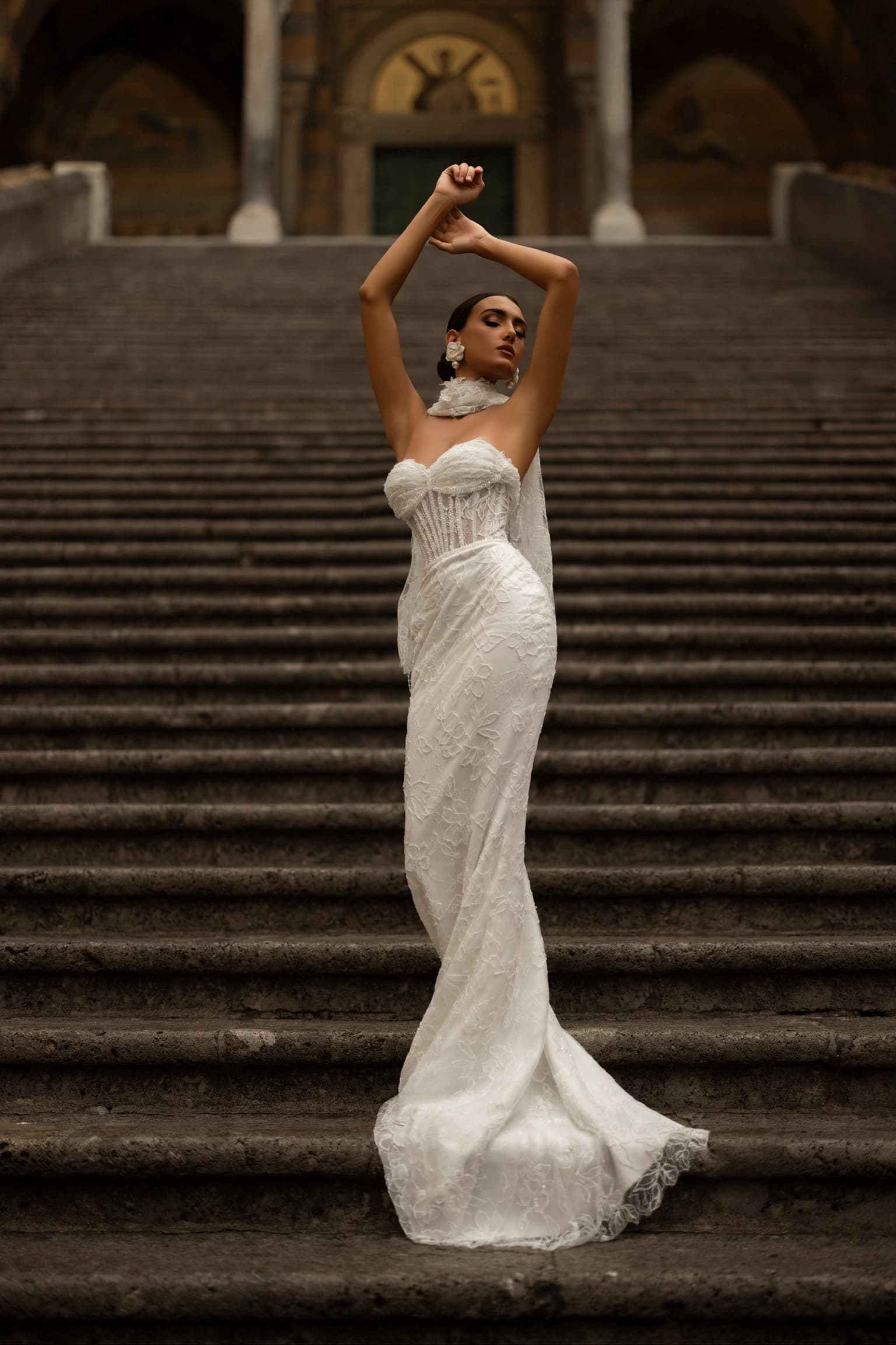 Robe de mariée créée sur mesure dans l'atelier Umel Couture à Servon (77)