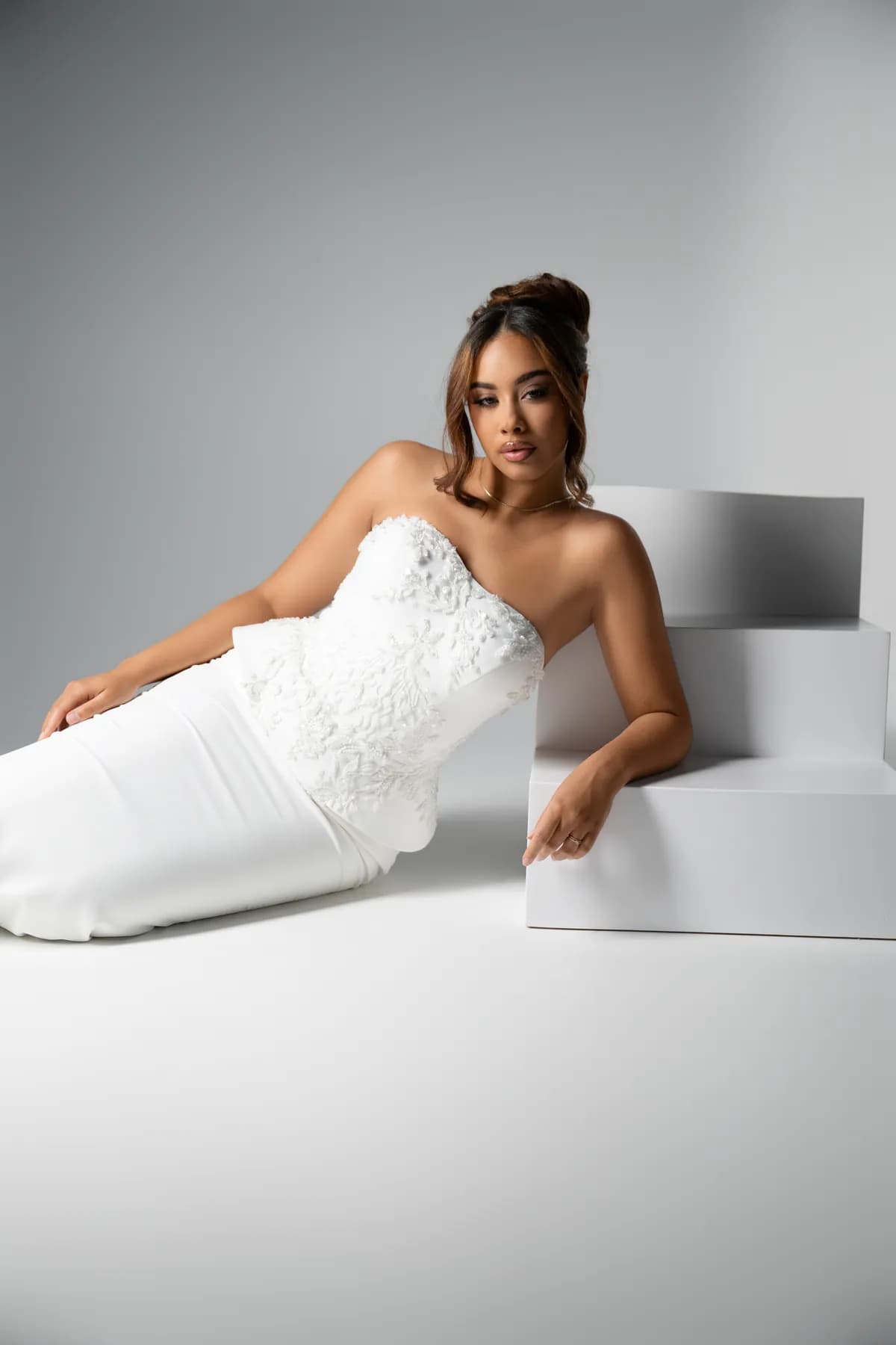 Robe sirène en crêpe allongée